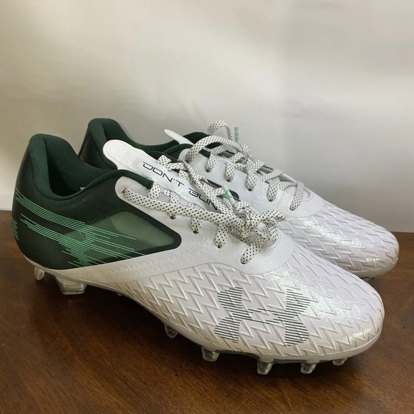 Under Armour Soccer Cleats Blur LUX MC Green White 3023190-301 Men’s Size 8 New - Picture 6 of 8